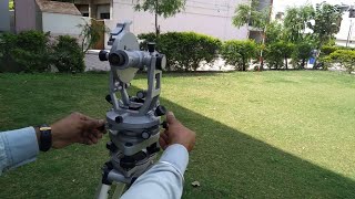 Part1 Theodolite Surveying In Hindi Parts of Theodolite Varnier scale [upl. by Miuqaoj]