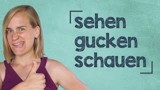 German Lesson 95  The Verb quotto seequot  gucken ∙ schauen ∙ sehen ∙ ansehen ∙ aussehen  A2B1 [upl. by Huxley928]