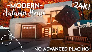 No Advanced Placing Affordable Modern Autumn House I 24k I Bloxburg Build and Tour [upl. by Yenffad893]