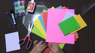 How to make a simple booklet with 8 pages using colored construction papers  Easy booklet projects [upl. by Kat459]