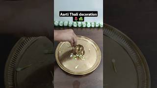 Aarti thali decoration ideas using flowers and leavespujathali aartithalinavratri diwalishorts [upl. by Sirob]