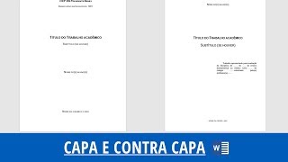 Aula 1 Como fazer a CAPA e CONTRA CAPA no Trabalho Acadêmico  Normas ABNT [upl. by Dearman]