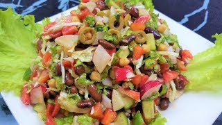 🔴Red Kidney Beans Salad I Beans amp Cucumber Salad I Chickpea amp Rajma Salad Recipe I Cook With Shaheen [upl. by Etnoek]