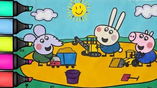 Peppa Pig Coloring Page  Coloring Videos for Kids coloring peppapig coloringtime [upl. by Giess]