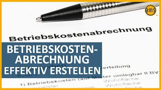 Wie du die Betriebskostenabrechnung für den Mieter richtig erstellst [upl. by Yllet919]