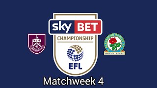 Sky Bet Championship 2425 Matchweek 4 Burnley vs Blackburn [upl. by Cheyne]