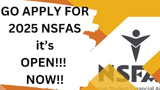 NSFAS 2025 Applications Are Now Open [upl. by Hurley157]