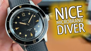 BALTIC Aquascaphe 200m Vintage Inspired Dive Watch  Overview [upl. by Gnirol]