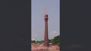 EXPLOSIVES DEMOLITION  demolition subscribe shorts brick chimney [upl. by Joed]