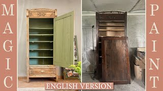 Remove paint from wood and restore an old cupboard Iloverestyling on Discovery DIY ElisaMagicPaint [upl. by Waldemar]