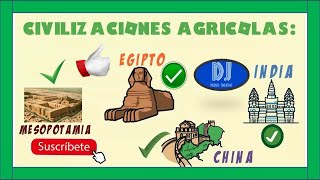 CIVILIZACIONES AGRICOLAS Mesopotamia Egipto China e India Para Niños Culturas a lo largo de Ríos [upl. by Zerla]