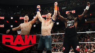 John Cena makes a surprise return to partner with Awesome Truth Raw highlights April 8 2024 [upl. by Dimphia739]