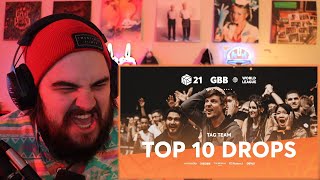 Top 10 Drops  Tag Team Battles  GRAND BEATBOX BATTLE 2021 WORLD LEAGUE  Beatbox Reaction [upl. by Noivax]