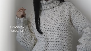 TUTORIAL MAGLIONE ALLUNCINETTO quotMONTE BIANCOquot  CROCHET SWEATER [upl. by Krilov946]