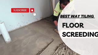 How To Cement Bed Screed A Bathroom Floor  Interior Screed  How To Install Floor Screed [upl. by Hoover]