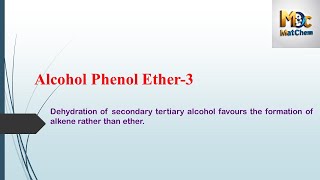 Chemistry  6 dehydration tertiaryalcohol elimination substitutionreaction ether ClassXII [upl. by Vaclav]