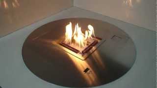 Round ethanol burner AFIRE how to create a remote controlled ventless fireplace [upl. by Standford]