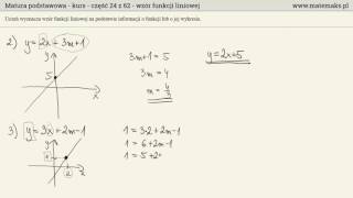 Funkcja liniowa  wyznaczanie wzoru  kurs [upl. by Lahey865]