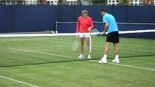 Former world No1 Amelie Mauresmo training with Michael Llodra at Queens [upl. by Alorac259]