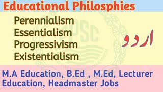 Educational Philosphies \ Perennialism \ Essentialism \ Progressivism \ Reconstructionism Aiou [upl. by Tedder]