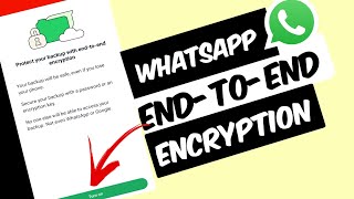 End to End Encryption Backup in WhatsApp WhatsApp Encrypted Backups On Kaise kare [upl. by Archibold458]