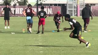 Texas AampM Aggie Football Camp 2024 DB drills [upl. by Asselim851]