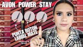 AVON POWER STAY LABIAL PRECISO💋 MATE 3 TONOS  10 HORAS 😨😱  labialmate avoncosmetics powerstay [upl. by Narud]