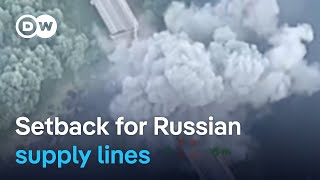 Russia claims USmade rockets used to strike bridge in Kursk  DW News [upl. by Mayes]