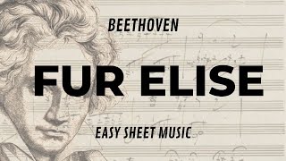 Beethoven  Fur Elise  Easy Sheet Music [upl. by Wynnie475]