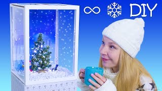 DIY Giant Mechanical Snow Globe Snow Cube – How To Make A Snow Globe With Continual Snowfall [upl. by Alma745]