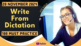 PTE Write From Dictation  NOVEMBER 2024  MUST PRACTICE [upl. by Amory]