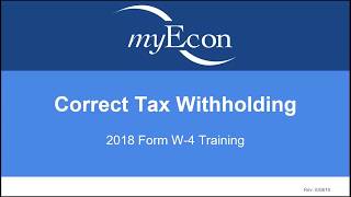 2018 Form W4 Training Correcting Tax Withholding [upl. by Ime]