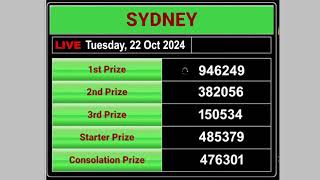 Sydney Live draw result 22102024  Live Draw SDY [upl. by Saffier749]