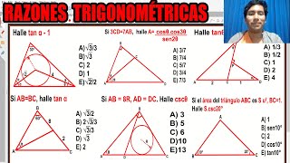 RAZONES TRIGONOMETRICAS DE UN ANGULO AGUDO EJERCICIOS RESUELTOS TIPO ADMISION [upl. by Asilec402]