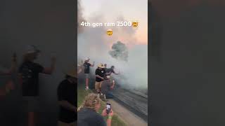 4TH GEN RAM 2500 ROLLING BURNOUT🔥deisel cummins trucks burnout shorts whistlindiesel [upl. by Boykins]