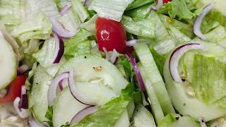 GREEN SALAD RECIPE  Healthy Lettuce Salad and Salad Dressing in 5 Minutes [upl. by Esbenshade133]