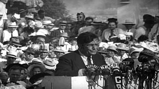 Wendell Willkie arrives in his home town and formally accepts the Republican PresHD Stock Footage [upl. by Secnarfyram]