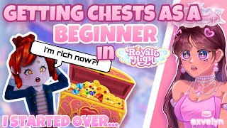 GETTING CHESTS AS A BEGINNER IN ROYALE HIGH I STARTED OVER 🏰🤯 PART 3 CHESTS  ROYALE HIGH 2024 [upl. by Lexerd]