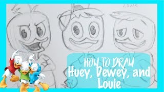 How to Draw HUEY DEWEY and LOUIE from Disneys DUCK TALES  dramaticparrot [upl. by Aggappera949]