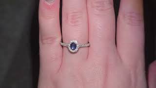 Sapphire amp Diamond Halo Ring Set in Platinum [upl. by Asiaj]