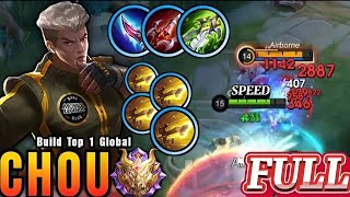 CHOU INSANE ONE SHOT DAMAGE BUILD  BEST BUILD 2024  MLBB [upl. by Wendelina]