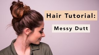 Messy Dutt Hair Tutorial [upl. by Eimmaj]