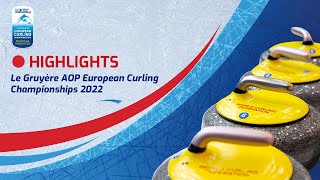 DENMARK v SWITZERLAND  Gold Highlights  Le Gruyère AOP European Curling Championships 2022 [upl. by Annaitsirk422]