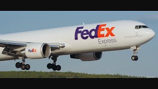 FedEx B763 Crosswind Landing  MHT [upl. by Yenruogis112]