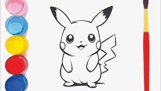 How To Draw Pikachu  Pokemon  Easy Step By Step Tutorialdrawing painting coloring kidsfun [upl. by Ainafetse471]