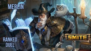 Merlin  SMITE  Nueva Skin  Wise Wizard Merlin  RANKED DUEL [upl. by Rahs]