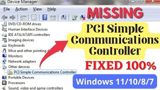 How to Fix PCI Memory Controller  pci communication controllerpci memory controller driver missing [upl. by Llenrap]