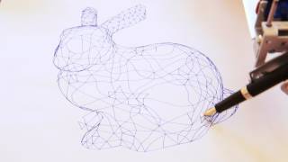 Single line polygonal bunny drawn with plotter [upl. by Eriha]