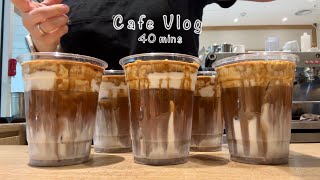 Cafe Vlog 40mins  🤎🍦카페브이로그 40분 몰아보기🧁🤍  4K  크림라떼맛집  asmr [upl. by Narok]