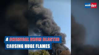 Chemical drum blasts after fire breaks out in Badlapur [upl. by Ellemaj]